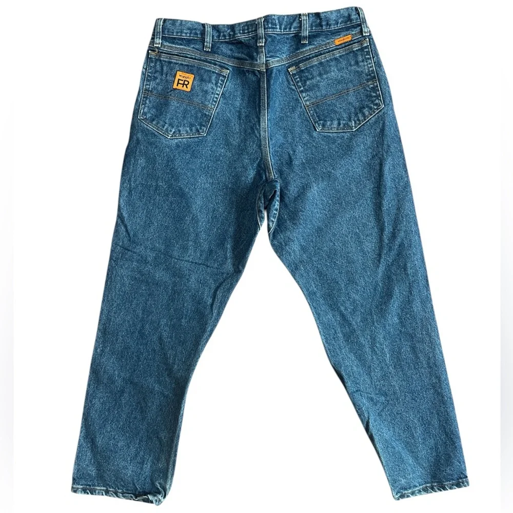 WRANGLER FIRE RESISTANT RIGGS WORKWEAR MEN’S JEANS. BLUE. SIZE 38x30. PRE-OWNED